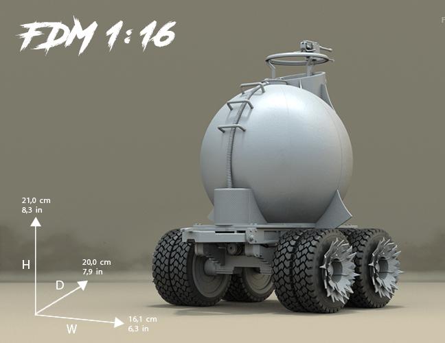 战车燃料舱 3D打印模型