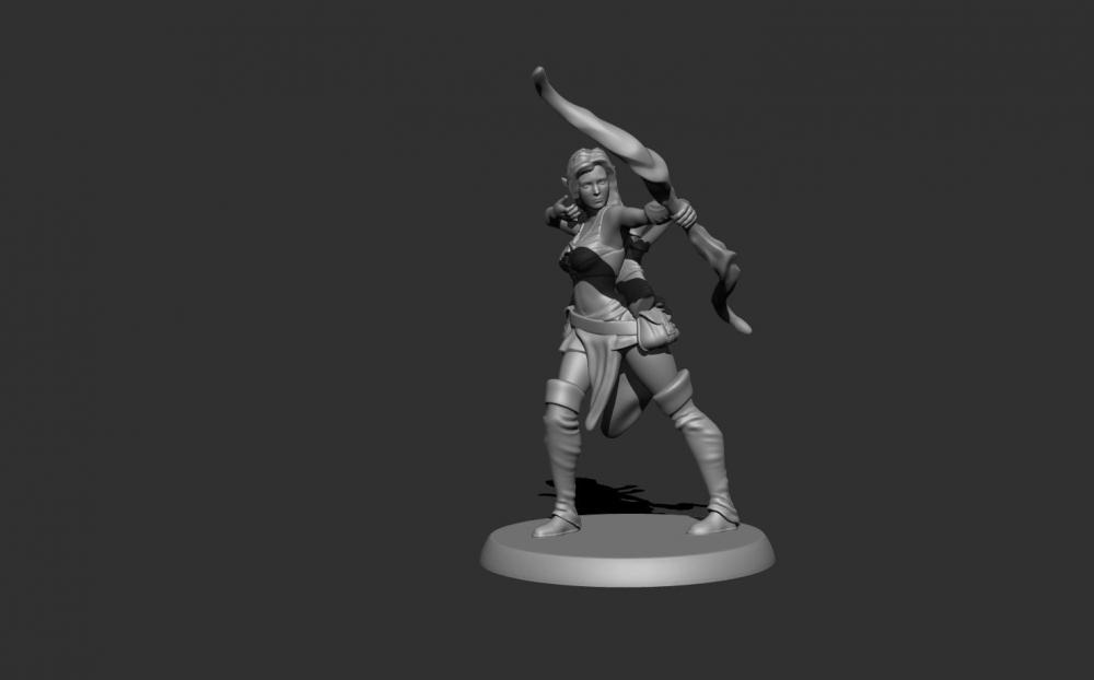 精灵族女战士3D打印模型