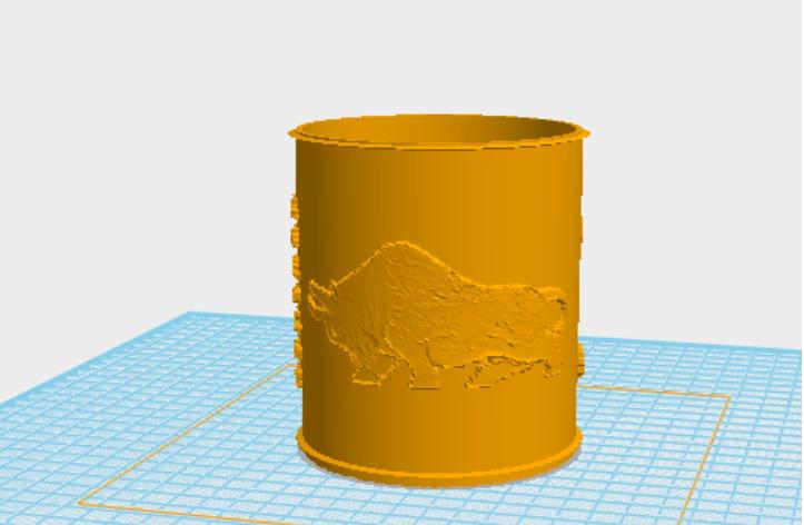 牛年吉祥笔筒3D打印模型