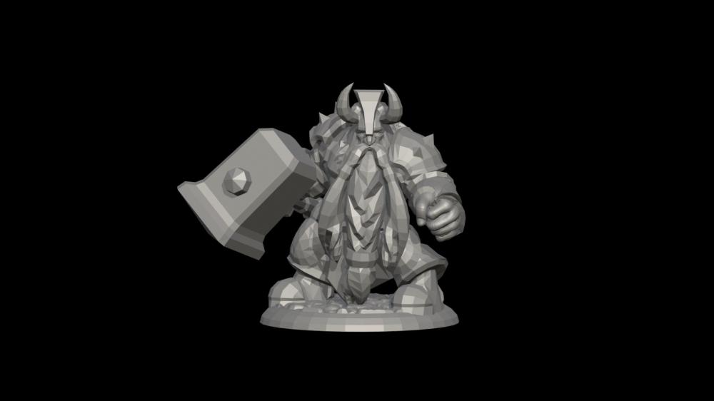 巨锤矮人战士3D打印模型