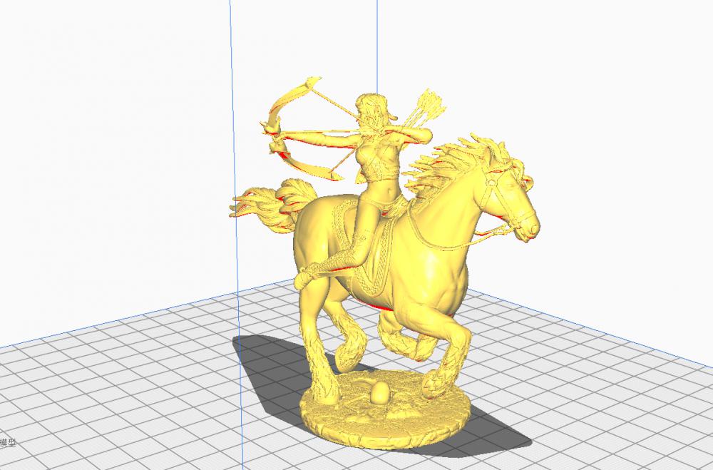 骑马射箭的美女战士3D打印模型