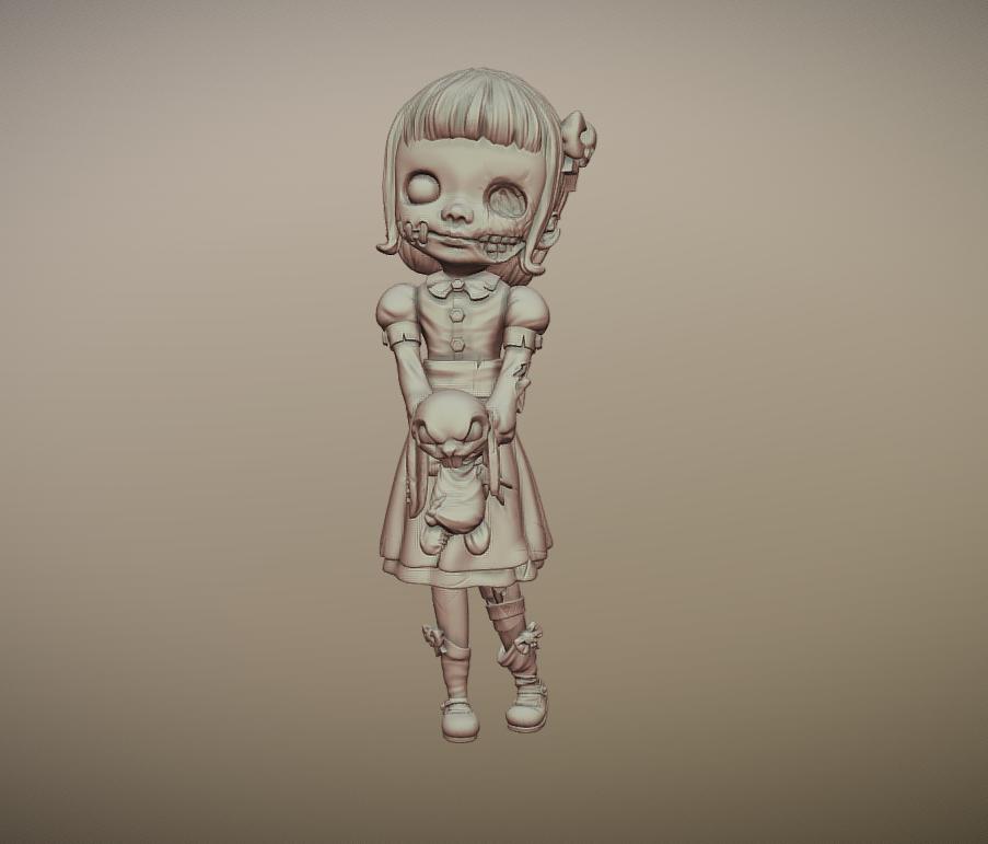 骷髅娃娃3D打印模型