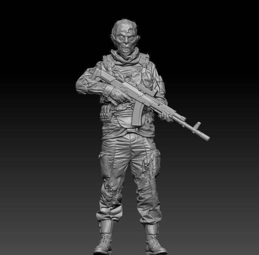 僵尸士兵3D打印模型