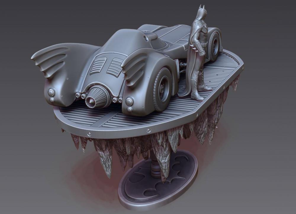 蝙蝠侠与他的战车3D打印模型