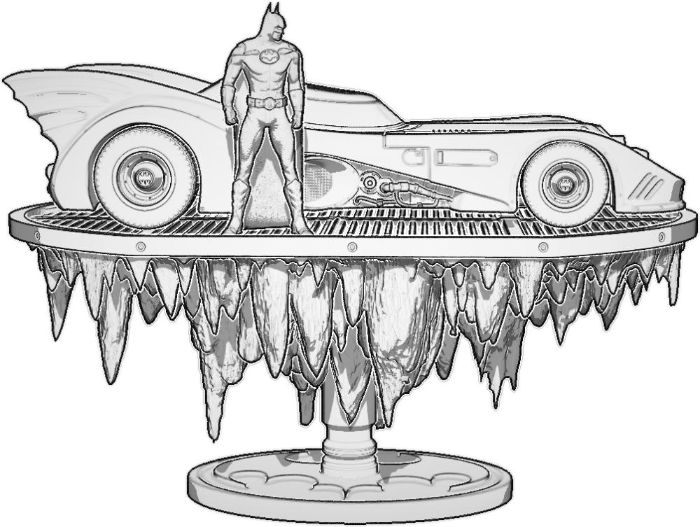 蝙蝠侠与他的战车3D打印模型