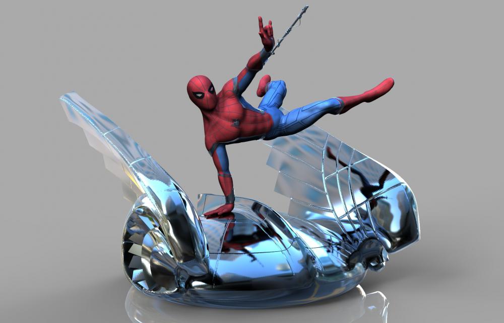 发射蛛丝的蜘蛛侠3D打印模型