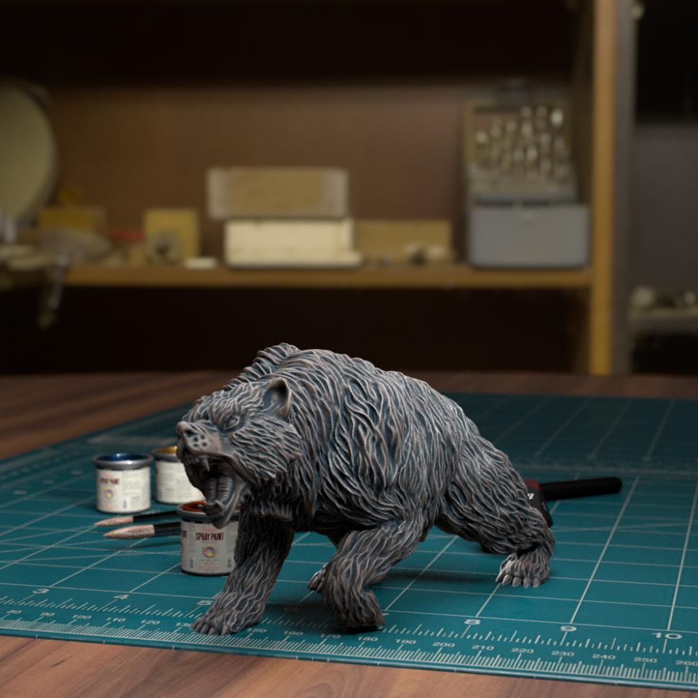 咆哮的熊3D打印模型