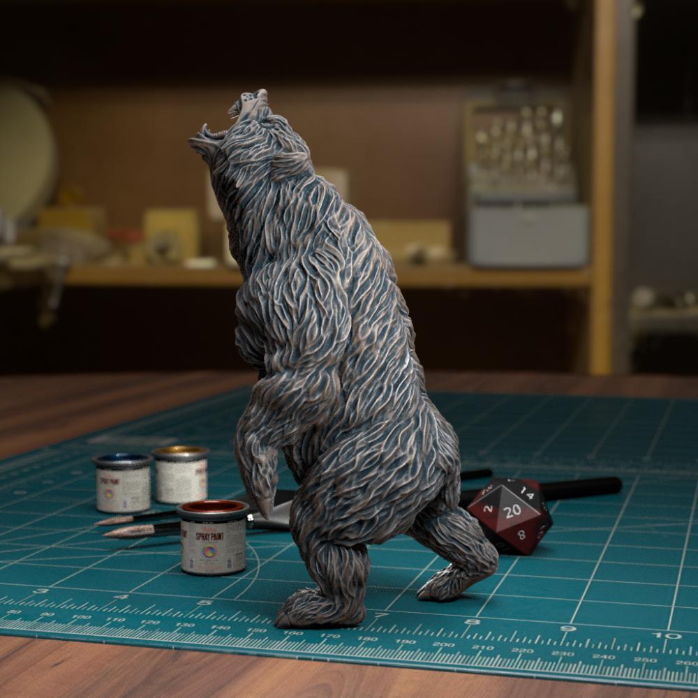 站立的熊3D打印模型