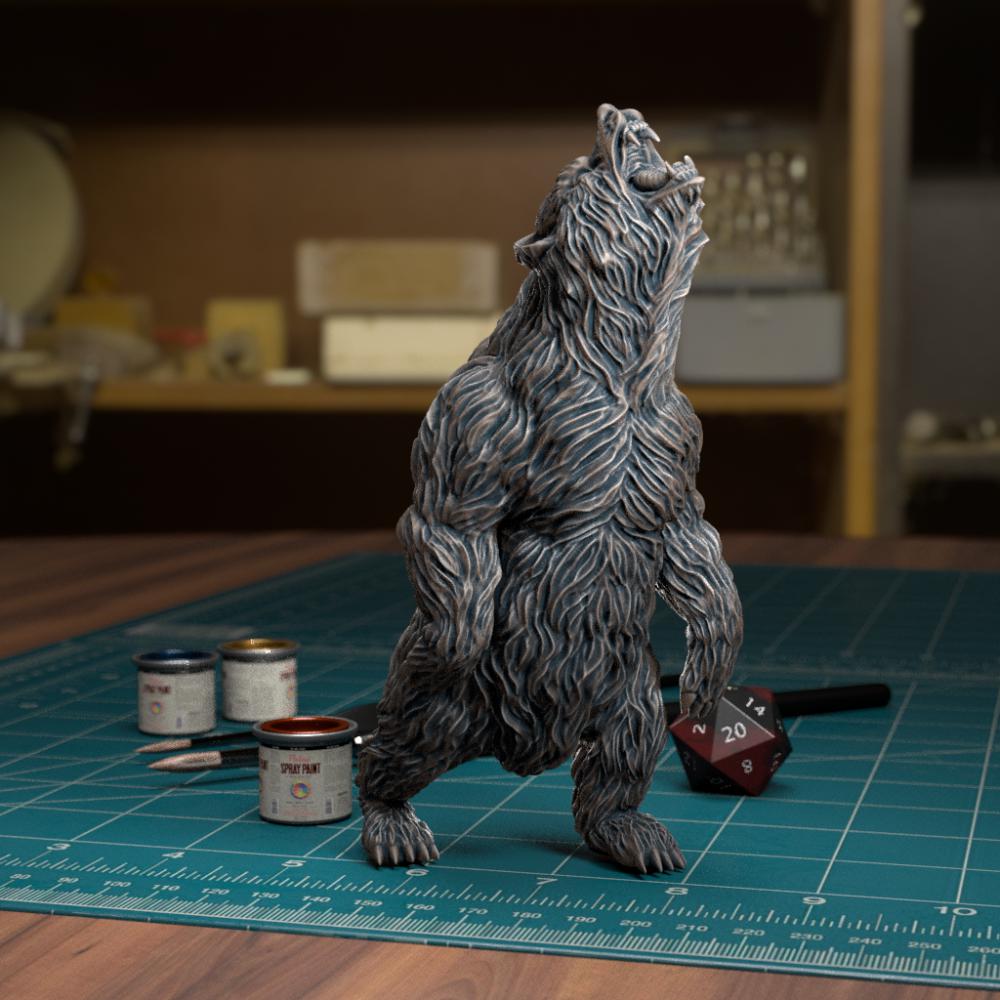站立的熊3D打印模型