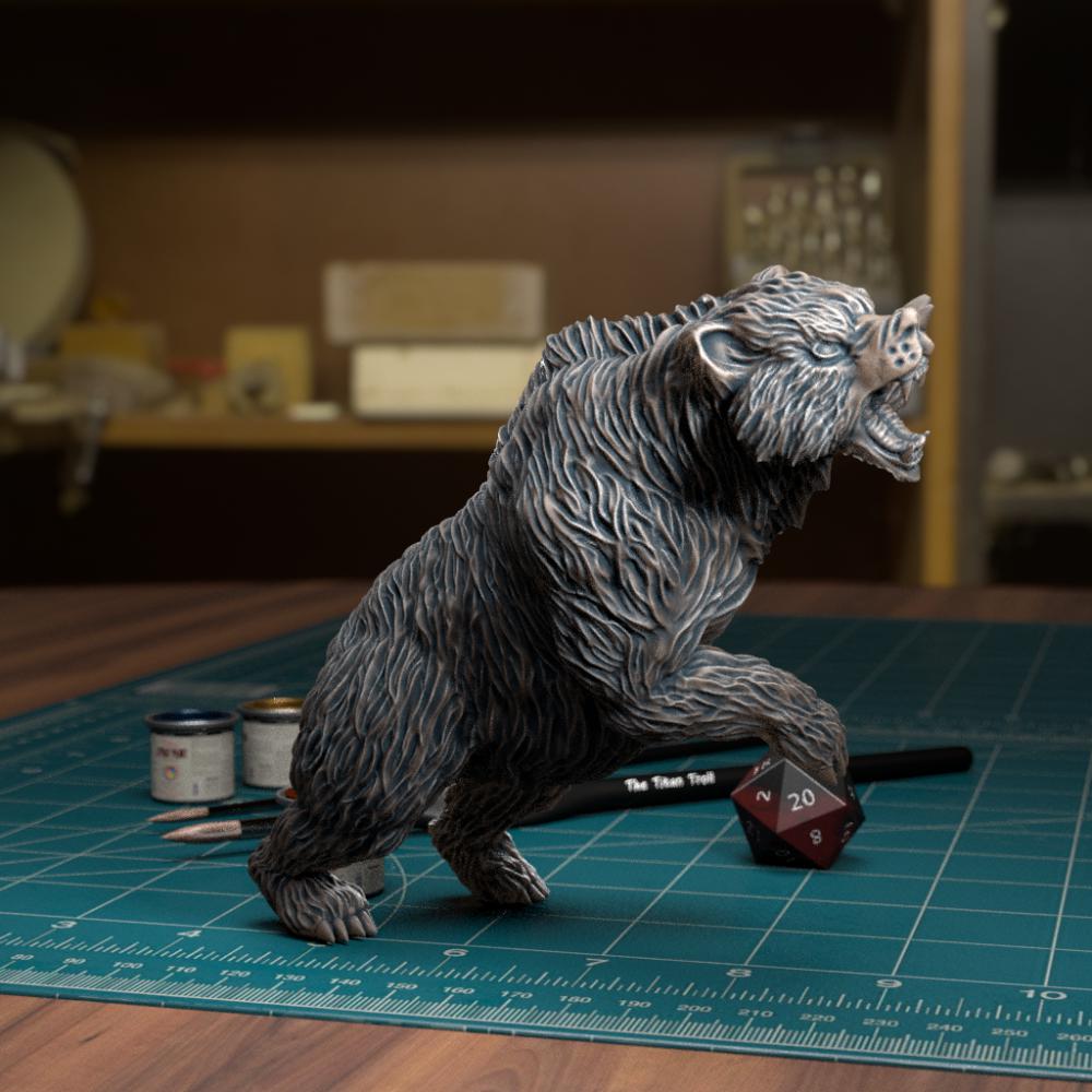 进攻的熊3D打印模型