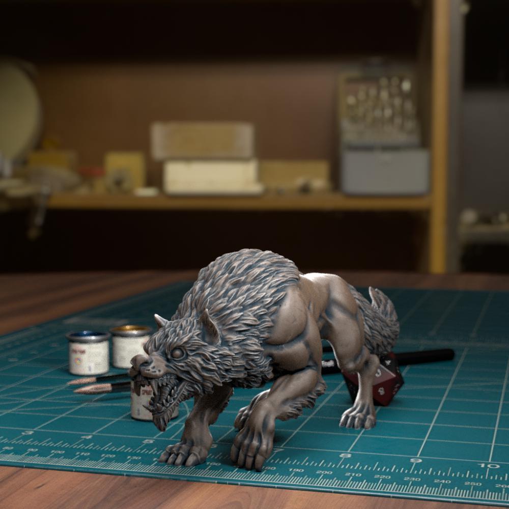 行走的狼3D打印模型