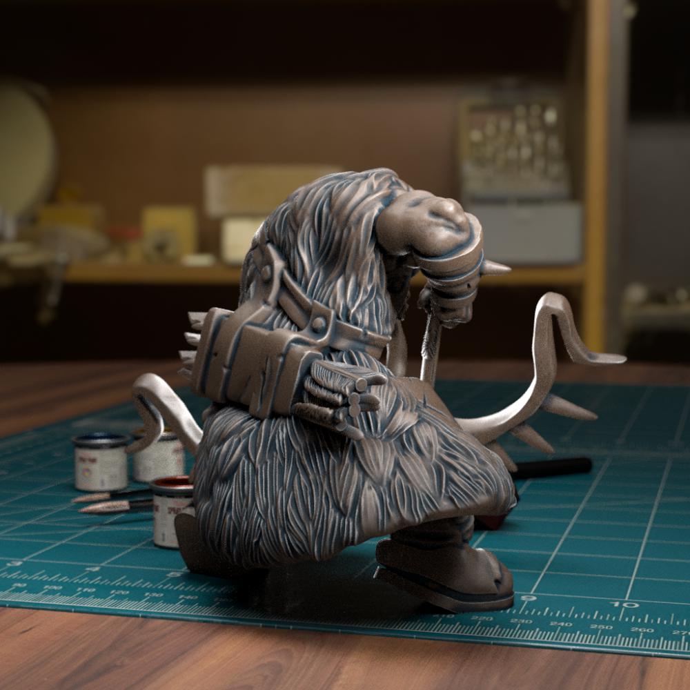 拿弓的兽人战士3D打印模型