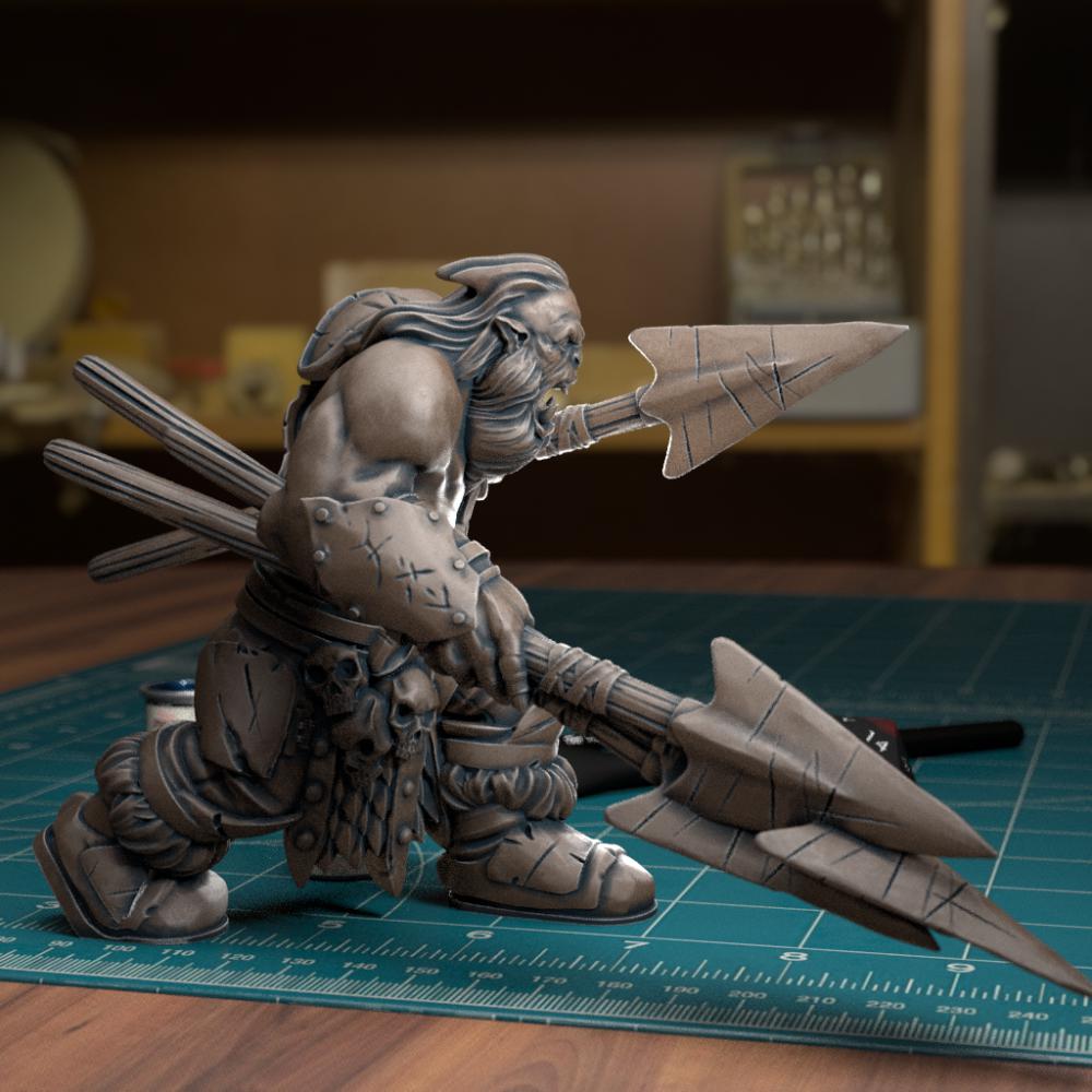 冲锋的兽人战士3D打印模型
