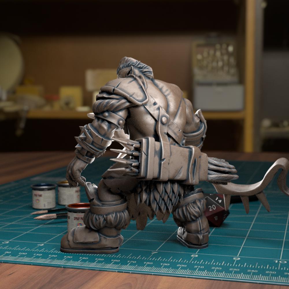 放下弓的兽人战士3D打印模型