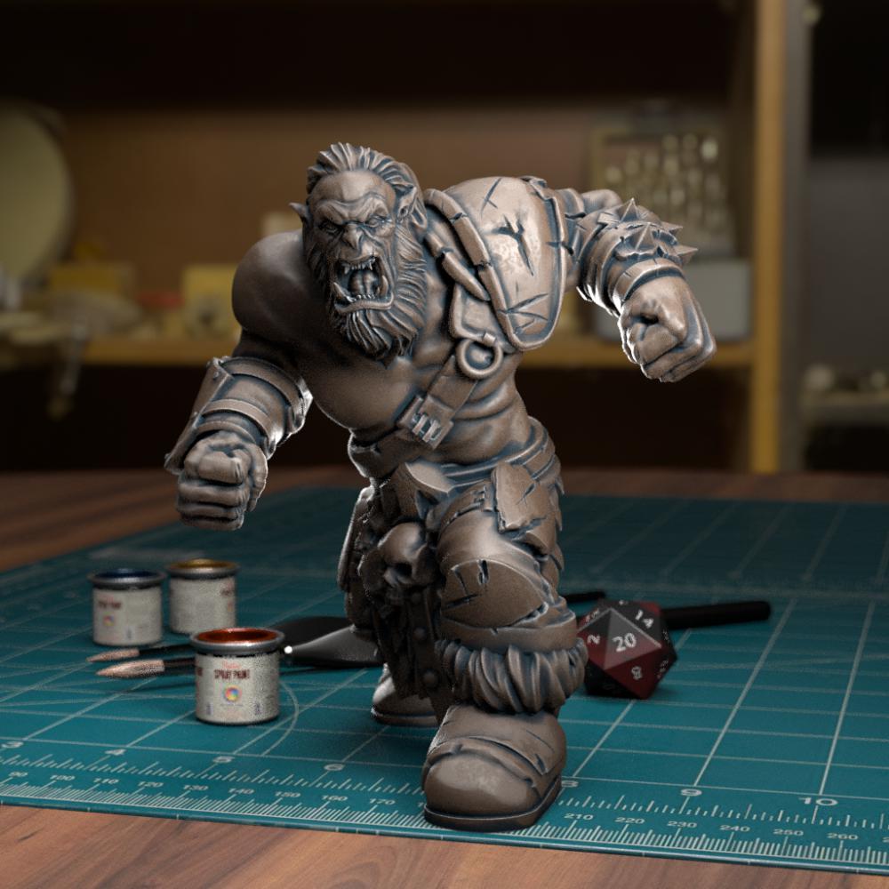 生气的兽人战士3D打印模型
