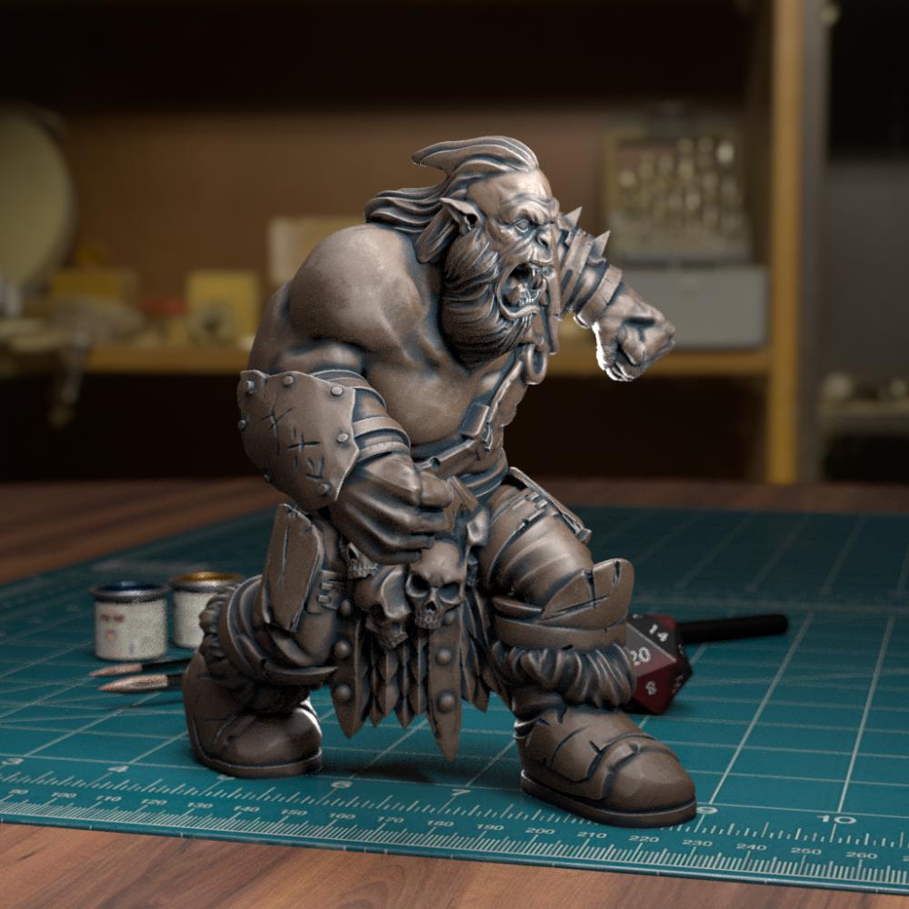 生气的兽人战士3D打印模型