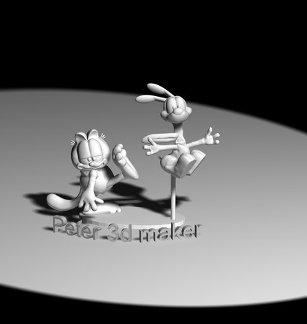 加菲猫与欧迪3D打印模型