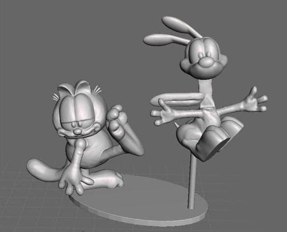 加菲猫与欧迪3D打印模型
