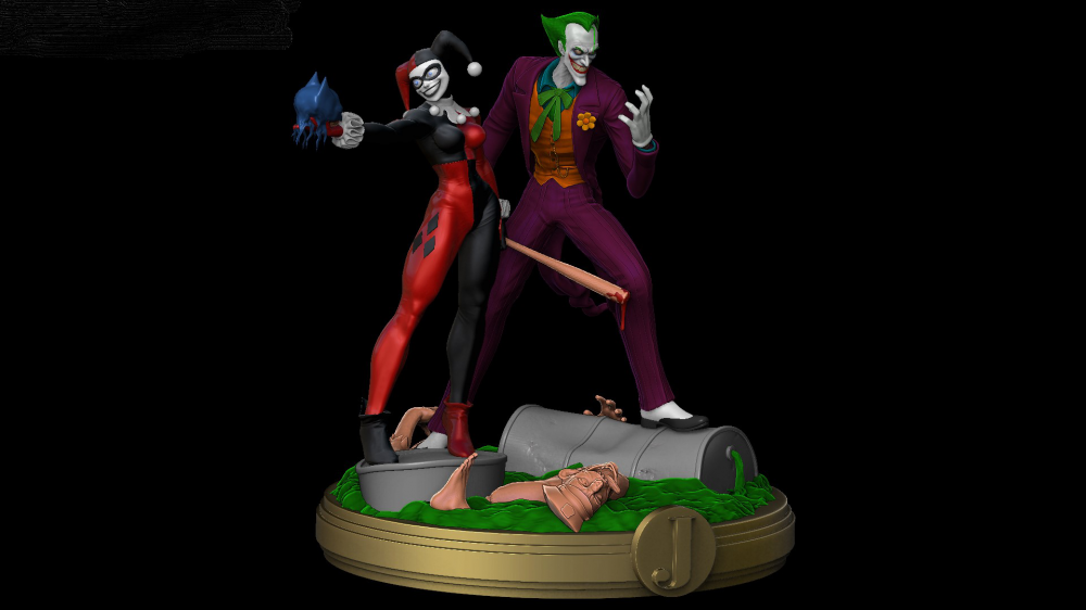 小丑与小丑女3D打印模型