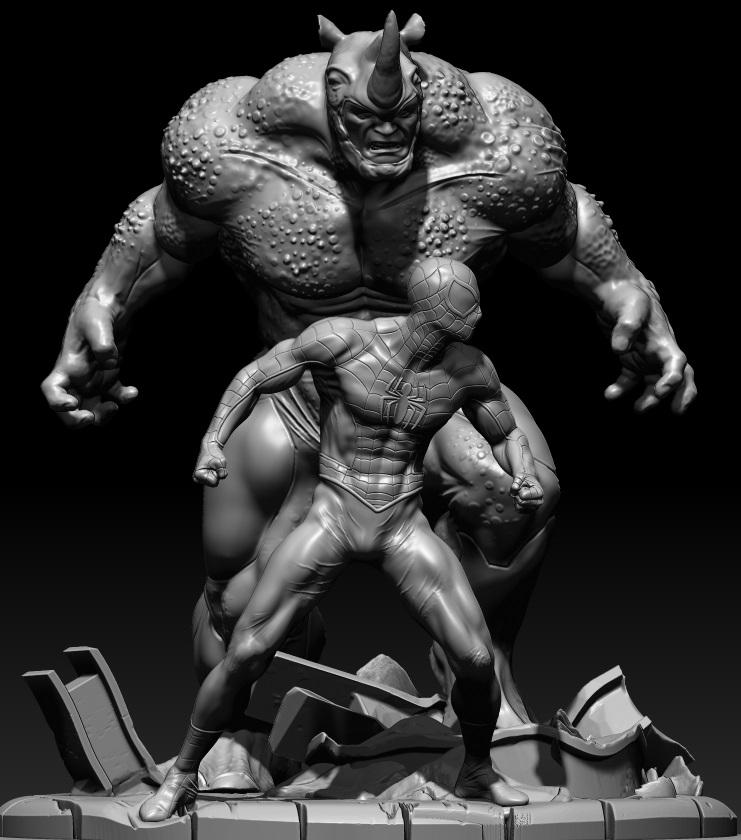 犀牛VS蜘蛛侠3D打印模型
