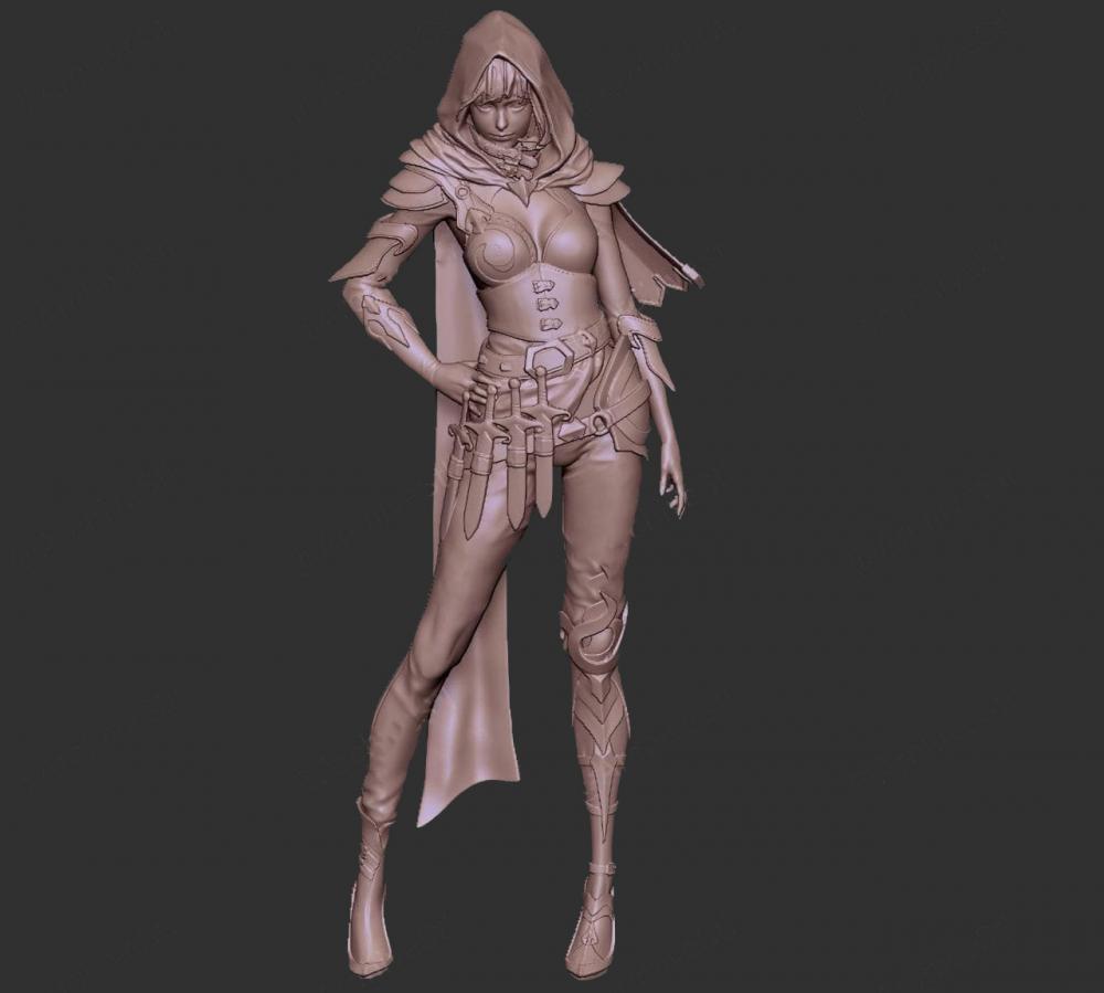 刺客女孩3D打印模型