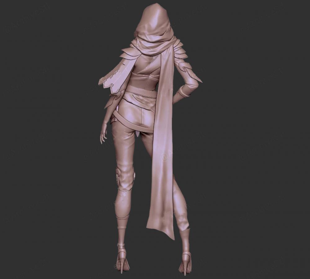 刺客女孩3D打印模型