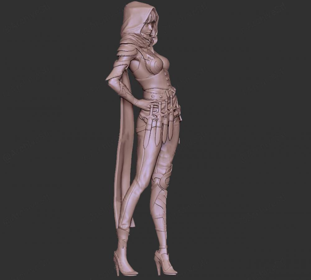 刺客女孩3D打印模型