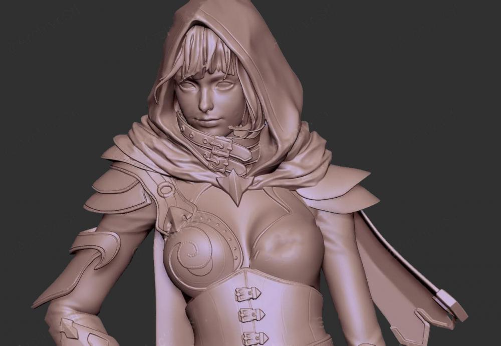 刺客女孩3D打印模型