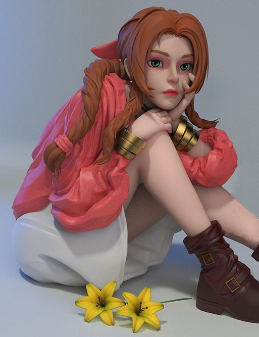 最终幻想 爱丽丝坐姿3D打印模型