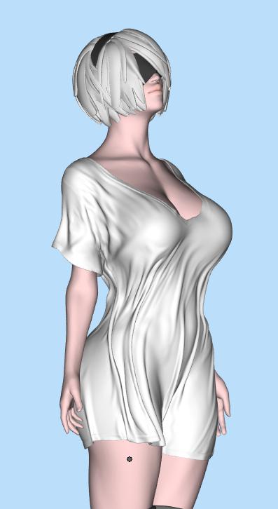 尼尔纪元 2B小姐湿身3D打印模型