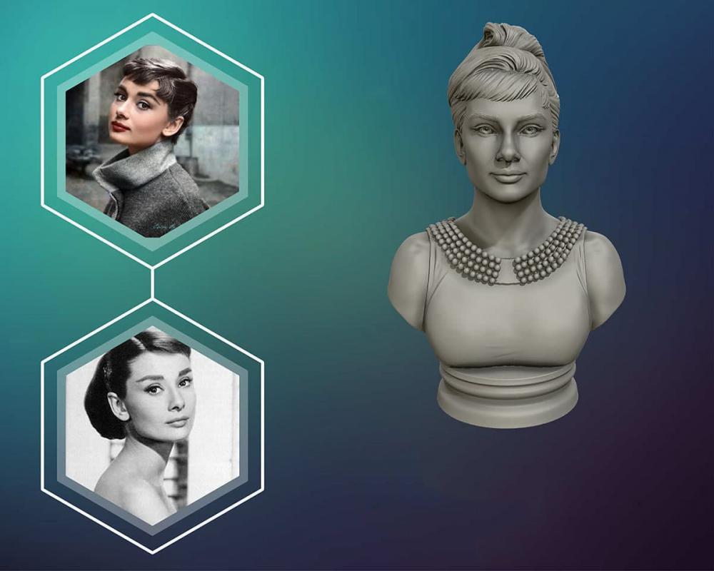 赫本 胸雕3D打印模型
