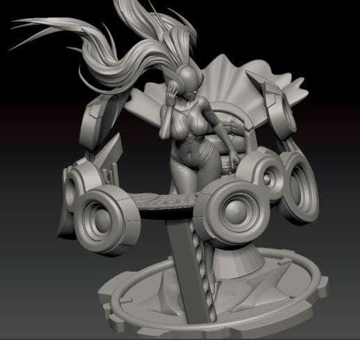 DJ少女3D打印模型