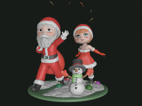 圣诞老人 立体场景3D打印模型