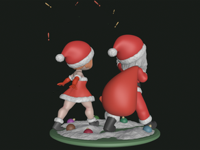 圣诞老人 立体场景3D打印模型