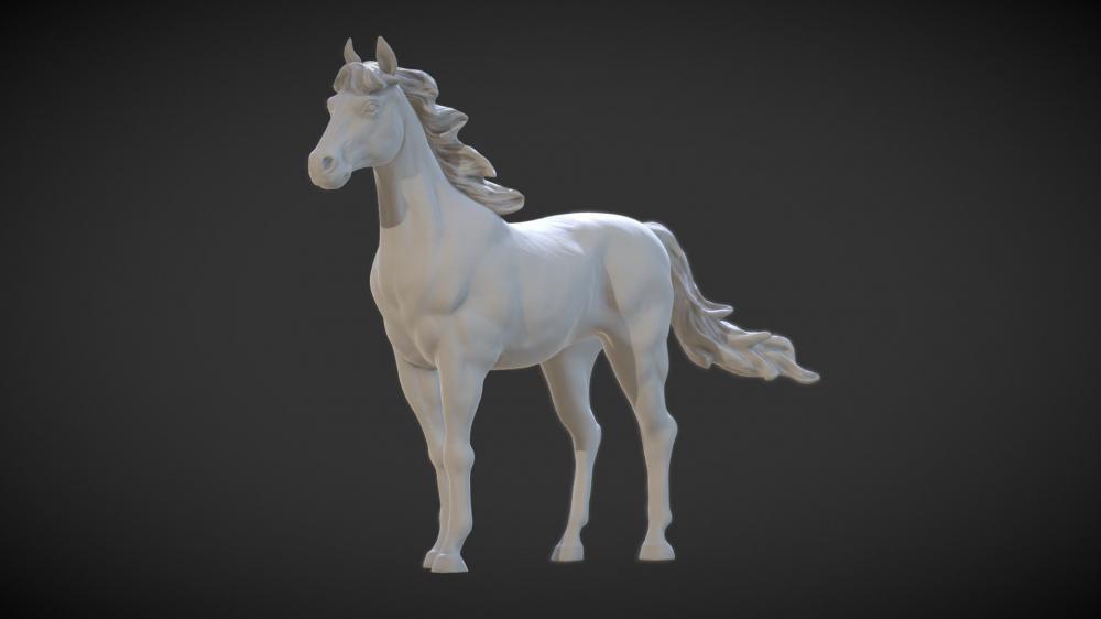 站立的马3D打印模型