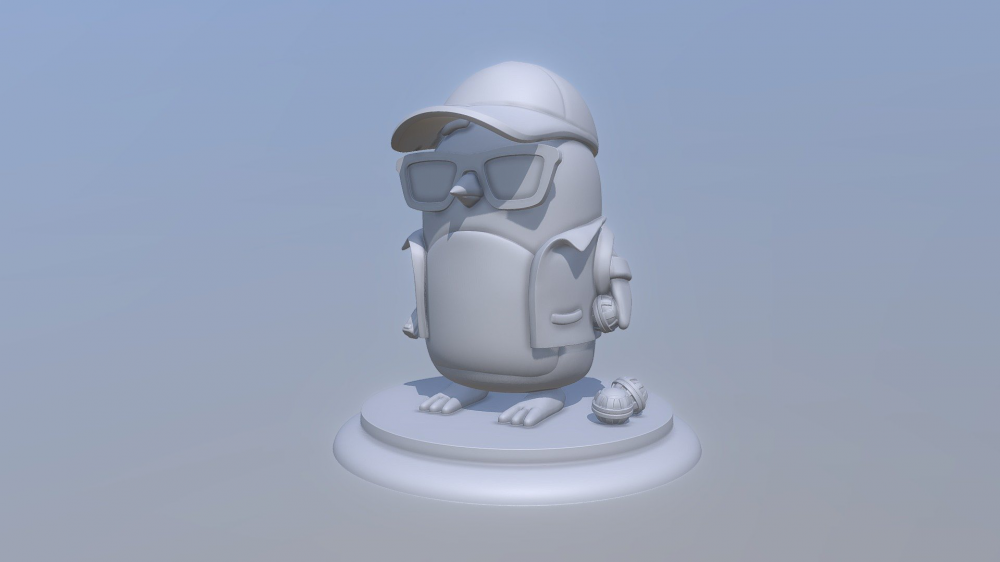 q版企鹅3d打印模型