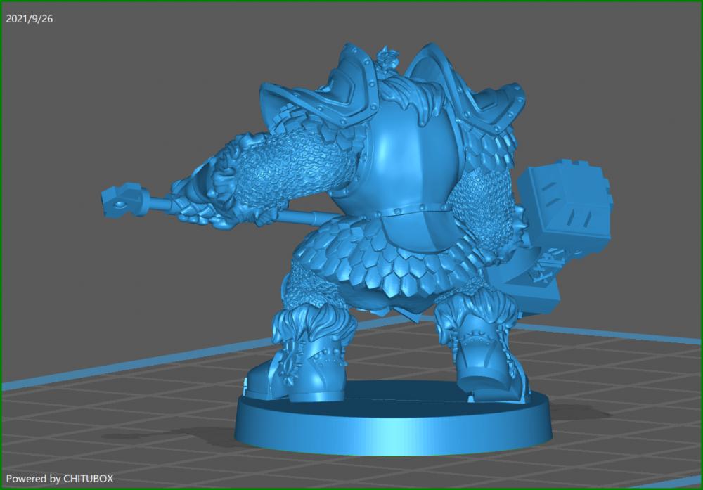 双手锤矮人3D打印模型