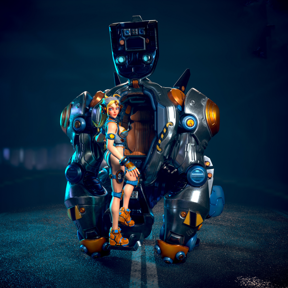 性感的机甲女孩3d打印模型