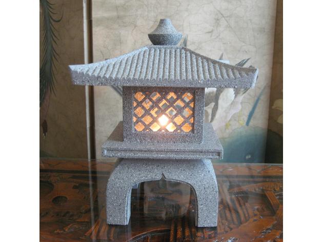 中式复古花园灯3D打印模型