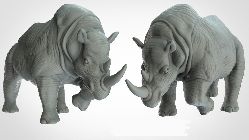 动物系列 犀牛3D打印模型