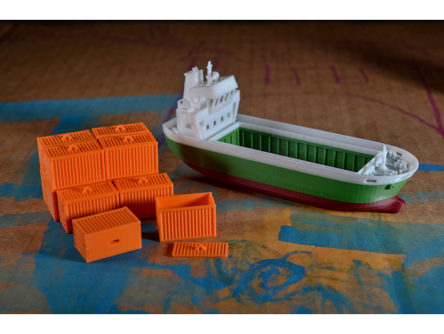 集装箱货船3d打印模型