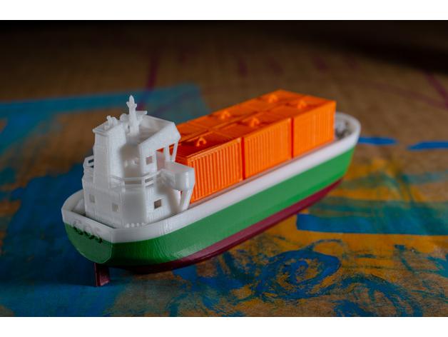 集装箱货船3D打印模型