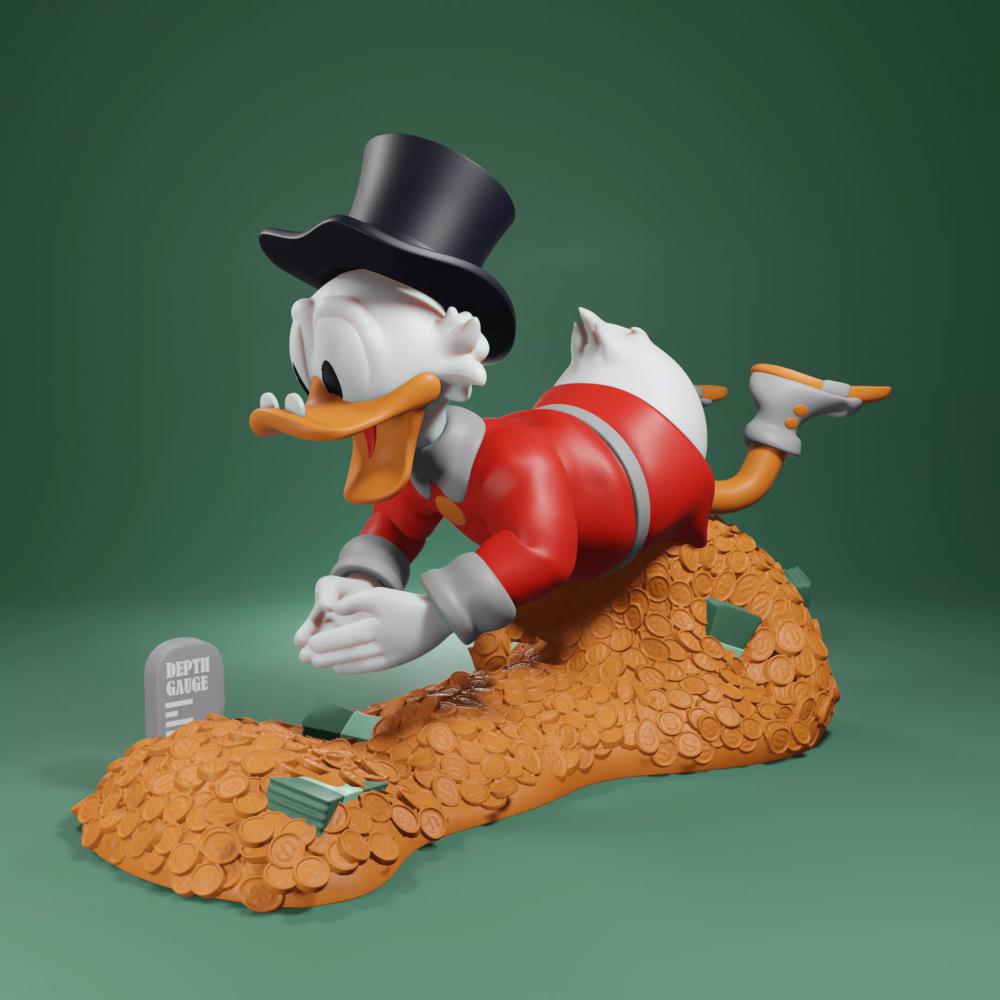 金堆里的唐老鸭3D打印模型