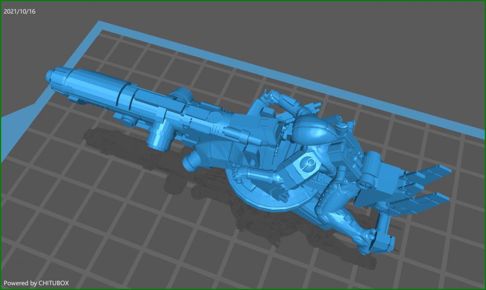 战锤40k钛星人摩托飞艇3D打印模型
