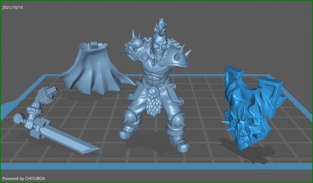 手持剑盾的战士3D打印模型