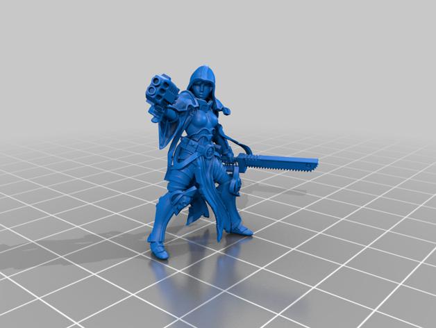 战锤40k战斗修女带背包3D打印模型