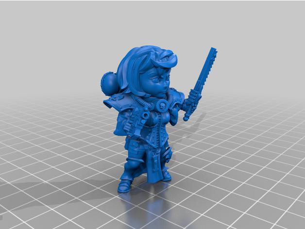 Q版战斗修女3D打印模型