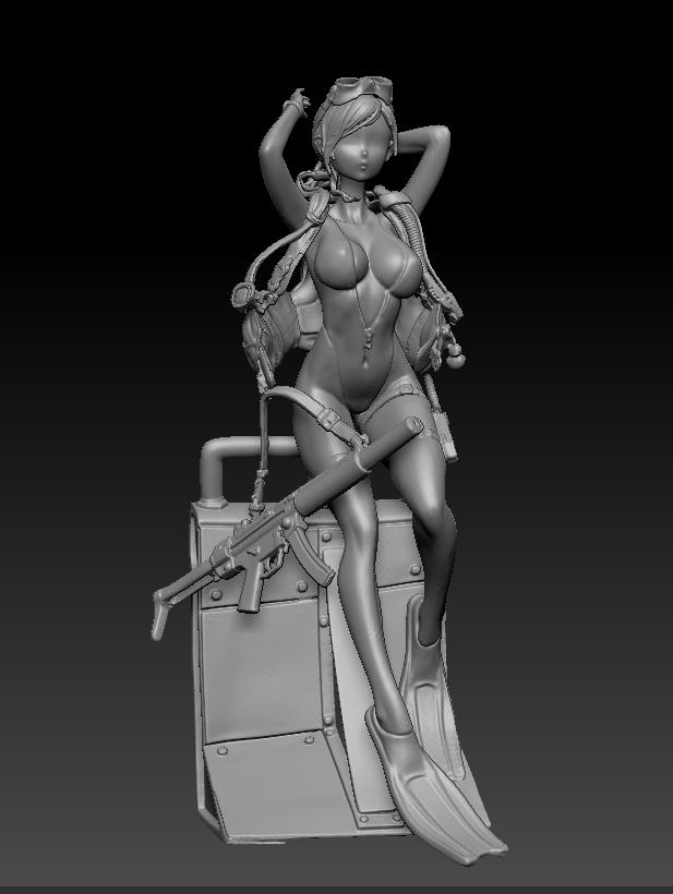 蛙娘 艾吉尔3D打印模型
