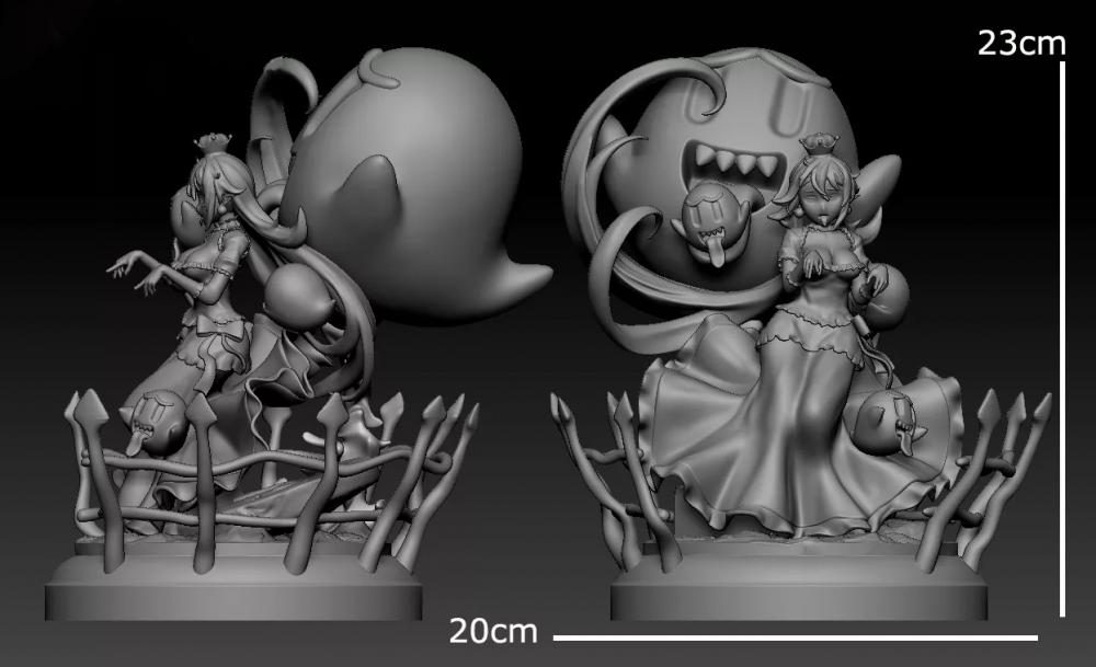 害羞幽灵王 幽灵姬3D打印模型