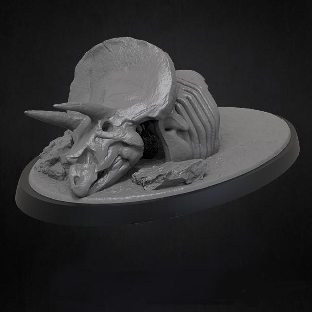 恐龙化石 三角龙3D打印模型